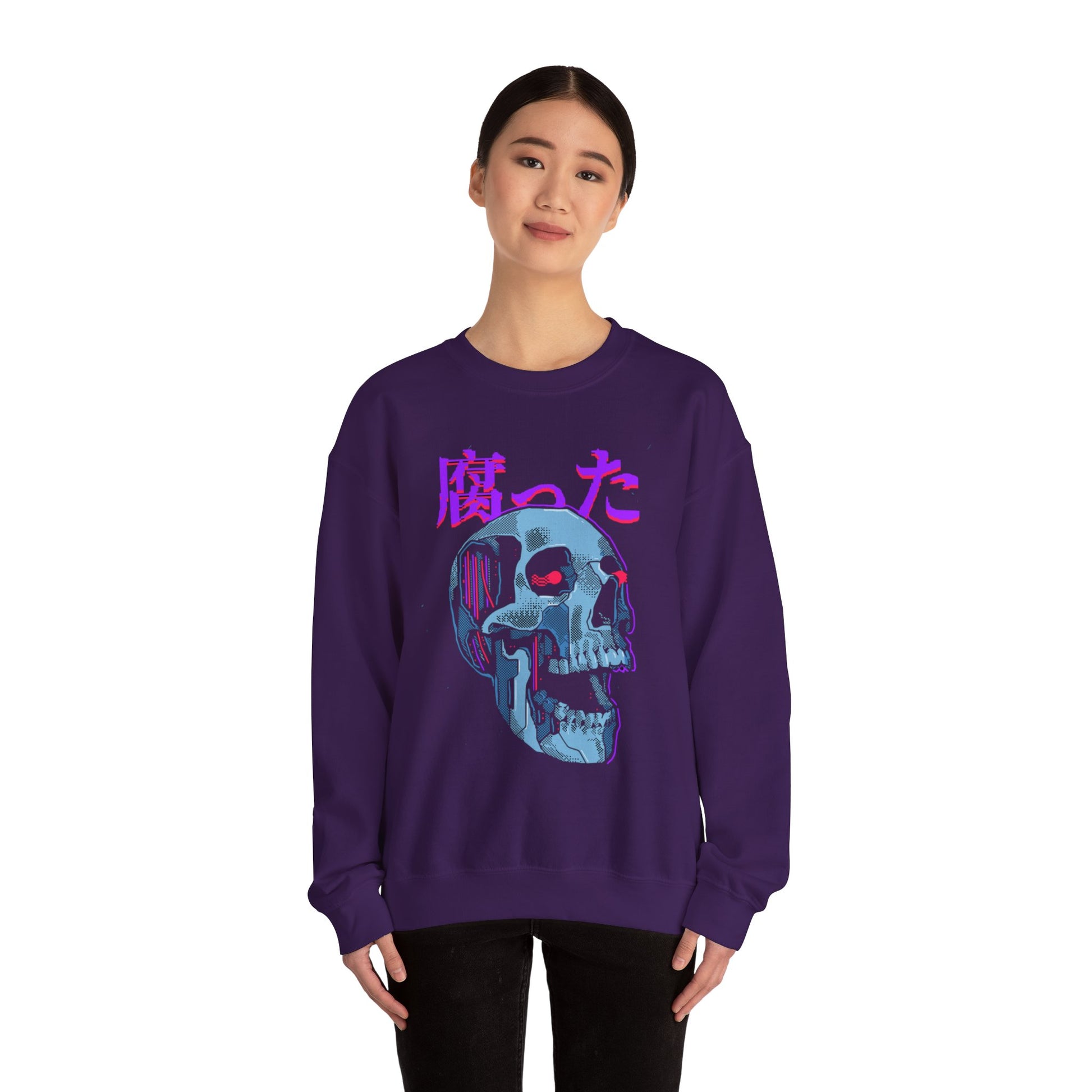 Cyberpunk Sweatshirt: Rotten Skull Design