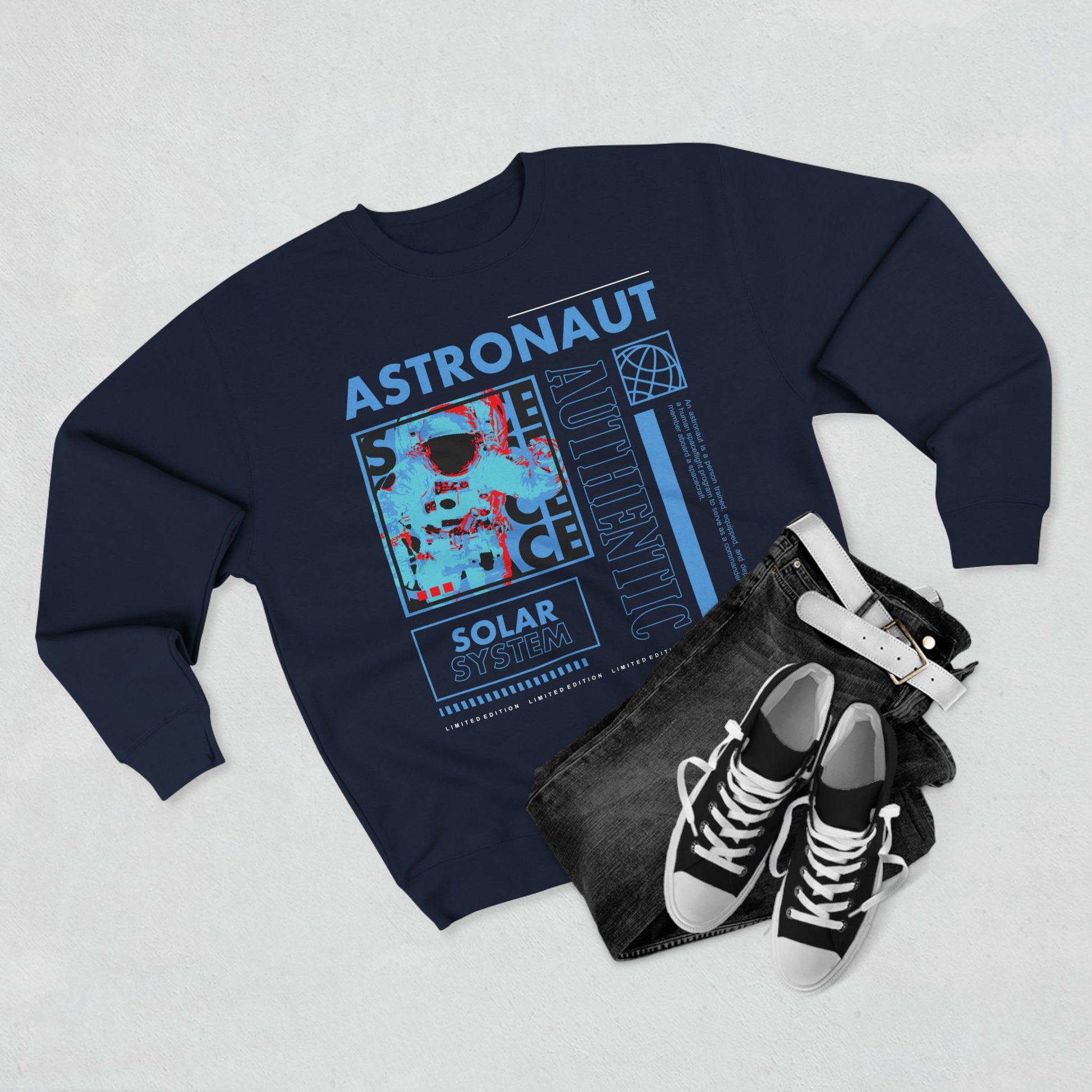 Astronaut Solar System Unisex Crewneck Sweatshirt - Space Theme Apparel