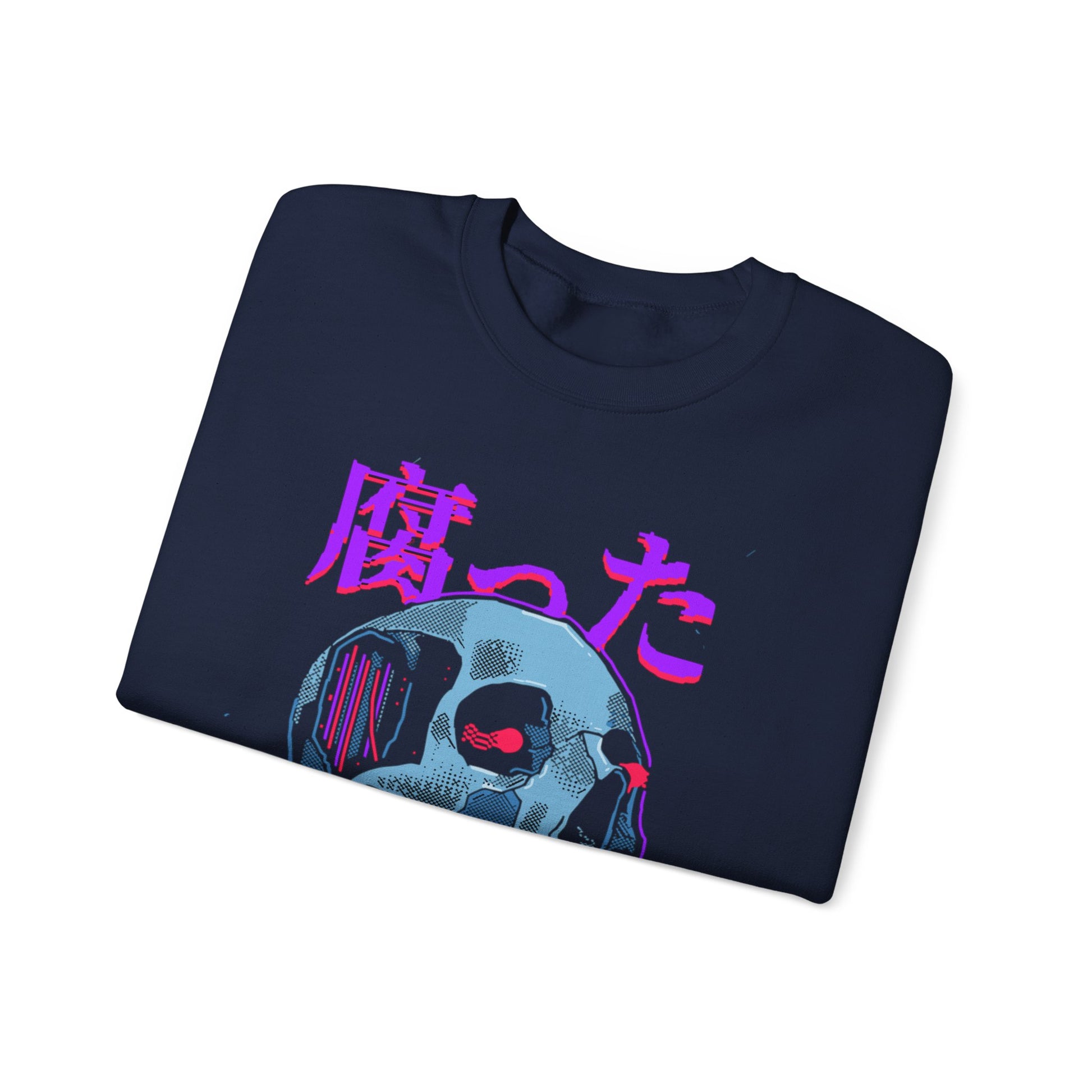 Cyberpunk Sweatshirt: Rotten Skull Design