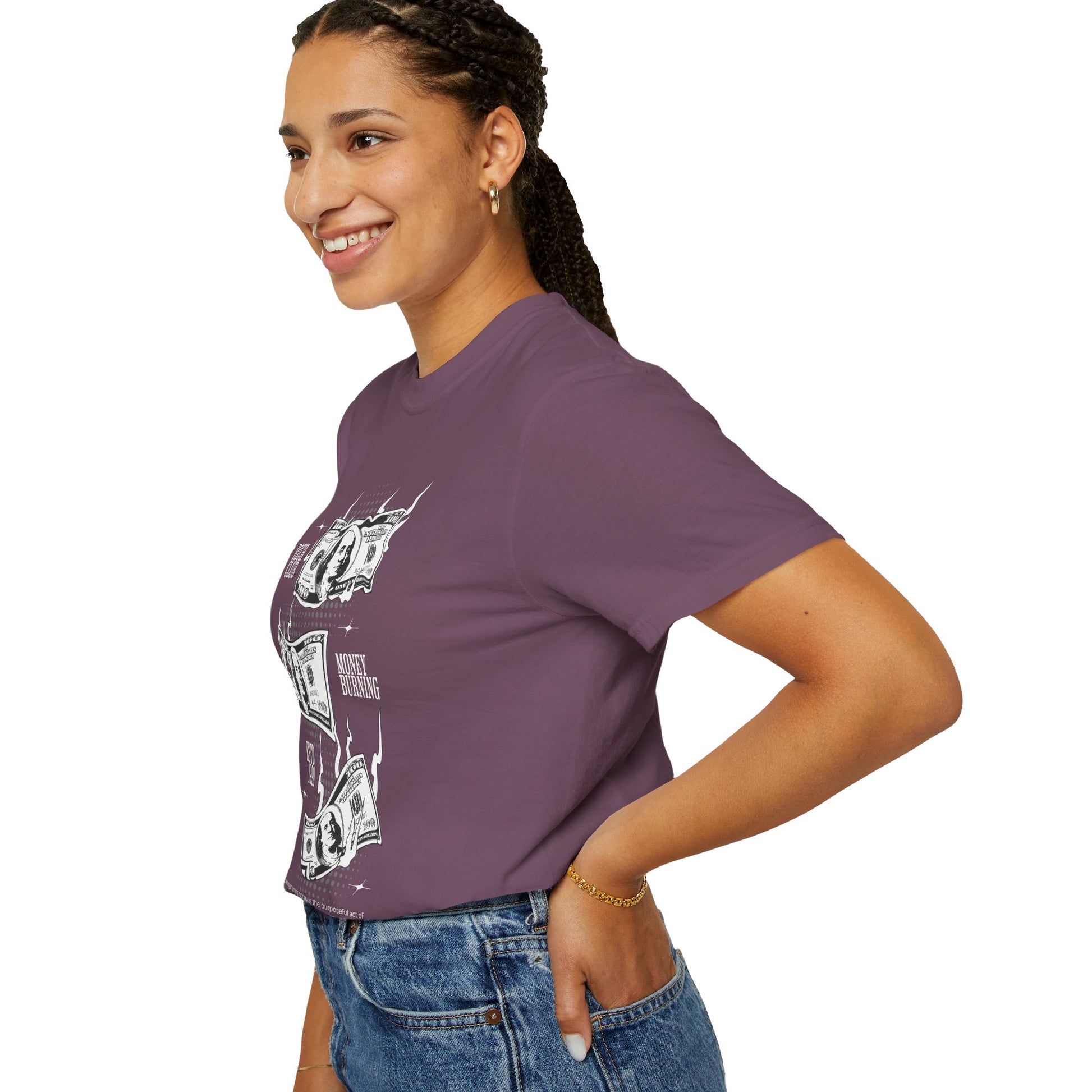 Rich Club Money Burning T-Shirt - Unisex Garment-Dyed Tee for Casual Style
