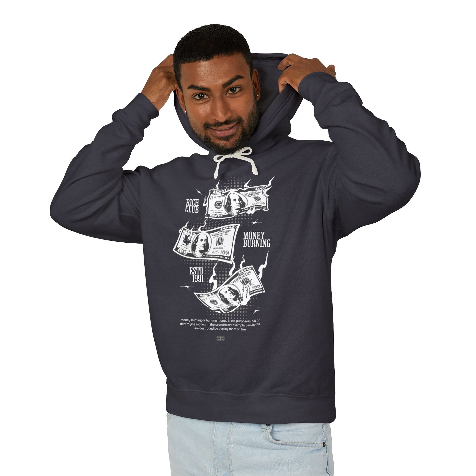 Hoodie Rich Club Money Burning Lightweight
