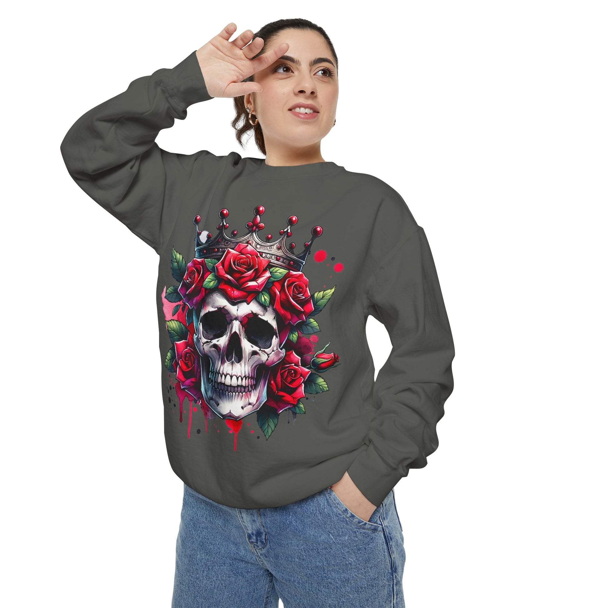 Skull Rose Crown Sweatshirt