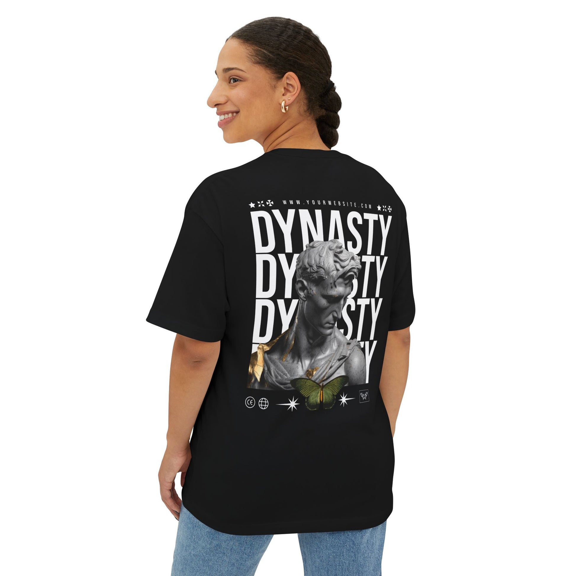 Unisex Oversized Boxy Tee - DYNASTY Graphic Tee for Fashion Lovers