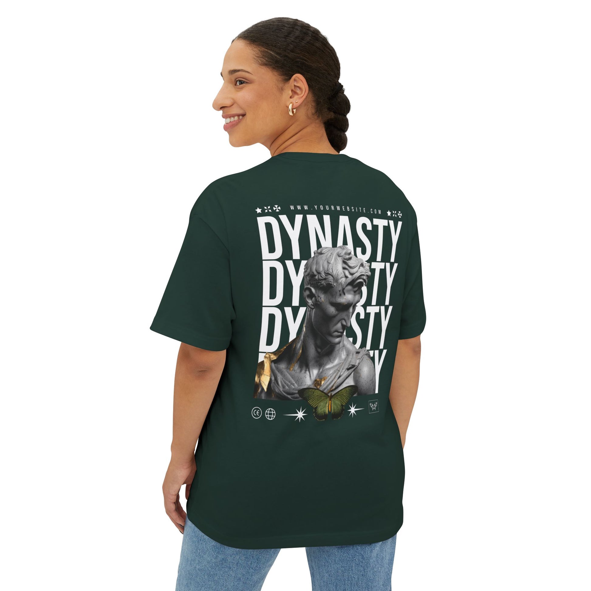 Unisex Oversized Boxy Tee - DYNASTY Graphic Tee for Fashion Lovers