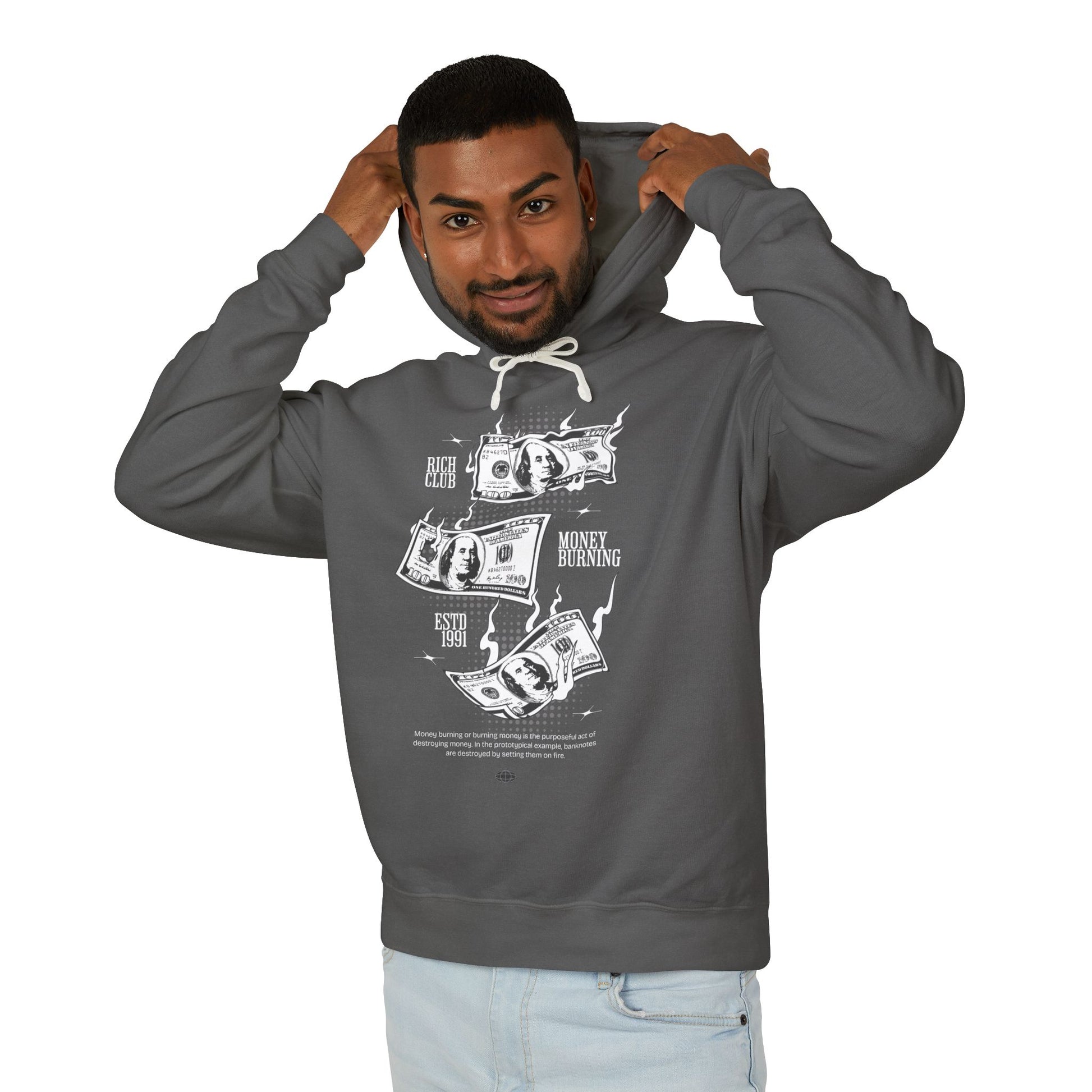Hoodie Rich Club Money Burning Lightweight