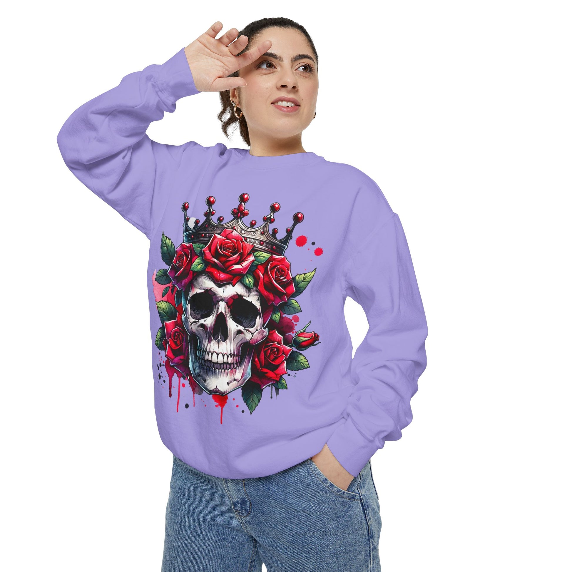 Skull Rose Crown Sweatshirt
