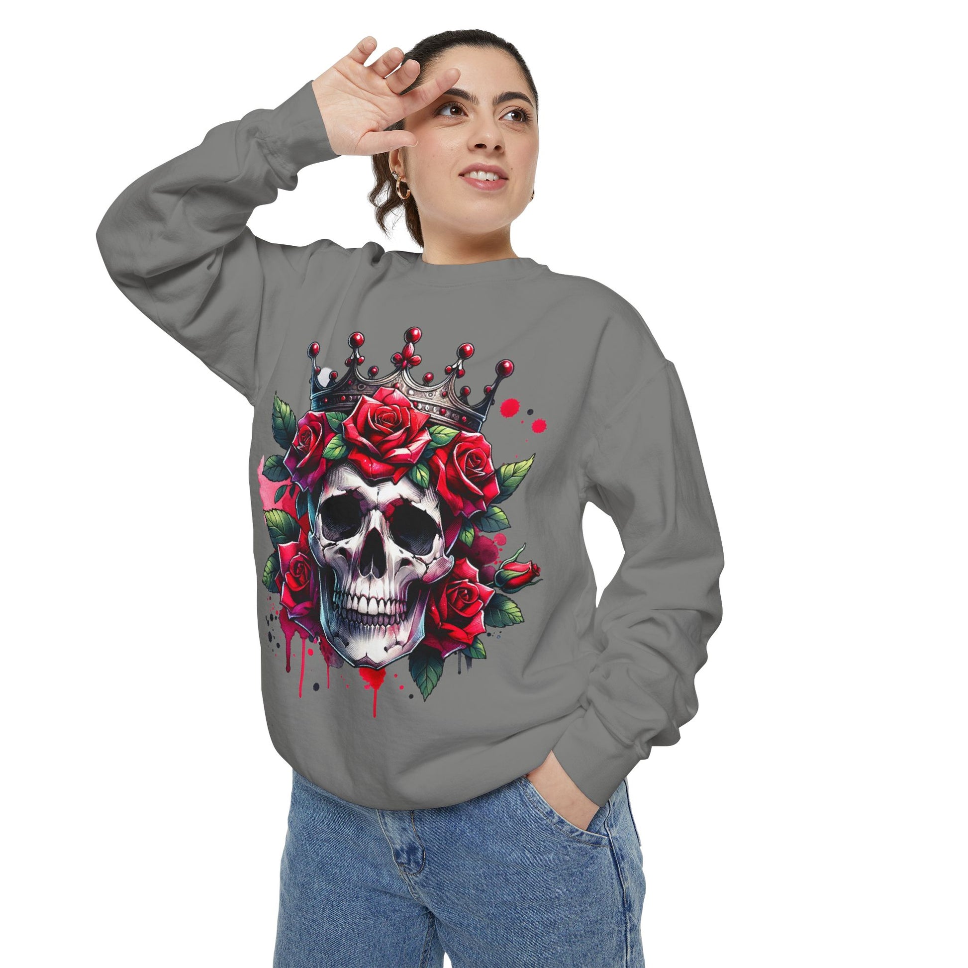 Skull Rose Crown Sweatshirt