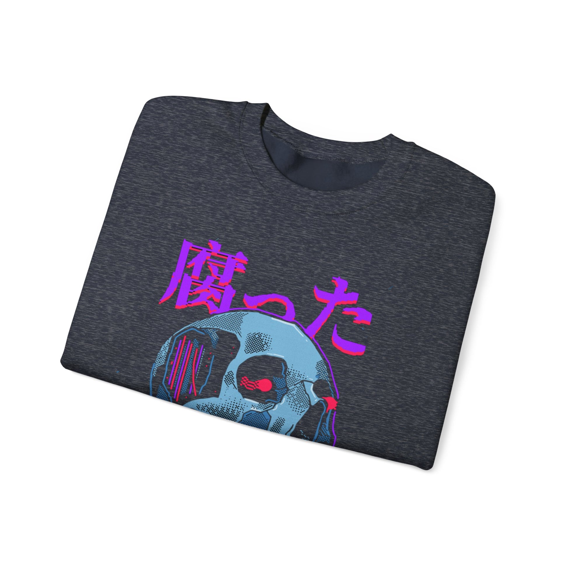 Cyberpunk Sweatshirt: Rotten Skull Design