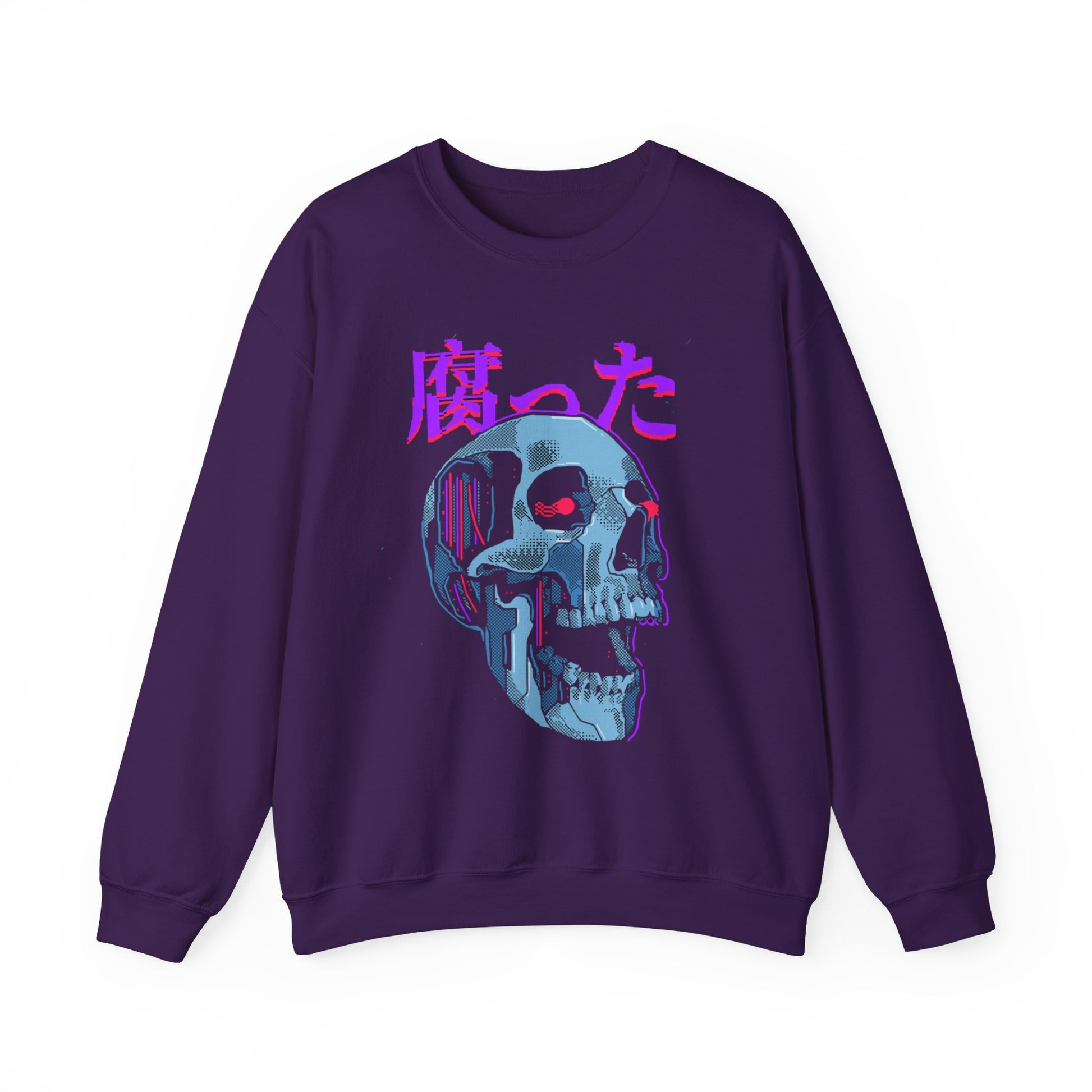Cyberpunk Sweatshirt: Rotten Skull Design